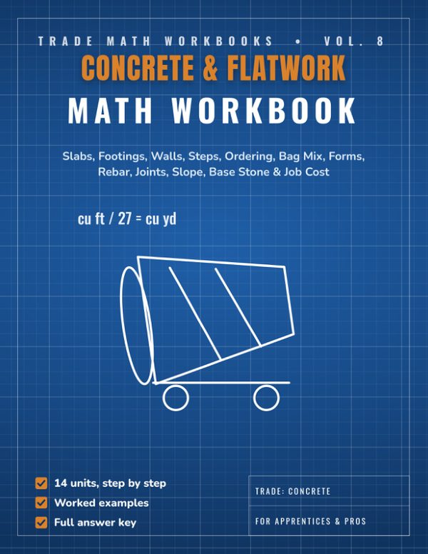 Cover of Concrete & Flatwork Math Workbook