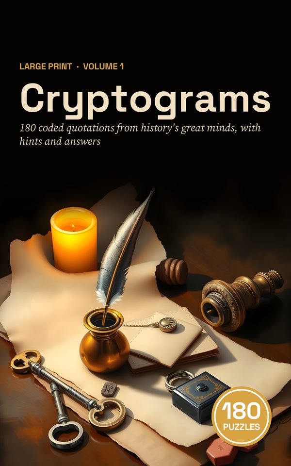 Cover of Cryptograms: Large Print Puzzle Book