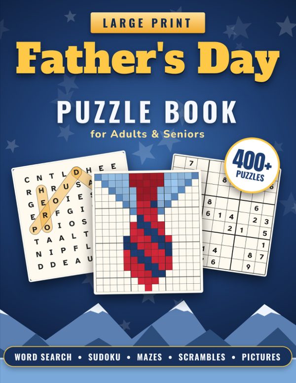 Cover of Large Print Father's Day Puzzle Book for Adults & Seniors