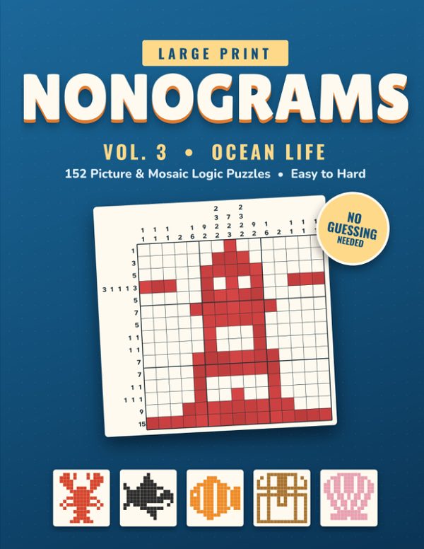 Cover of Large Print Nonograms Vol. 3: Ocean Life