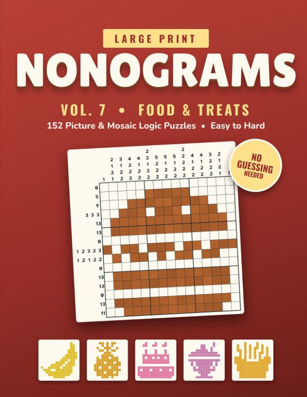 Cover of Large Print Nonograms Vol. 7: Food & Treats
