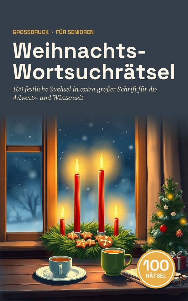 Front cover of Weihnachts-Wortsuchrätsel für Senioren – Großdruck