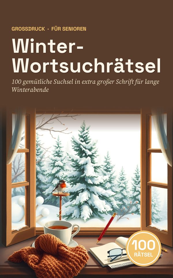 Front cover of Winter-Wortsuchrätsel für Senioren – Großdruck