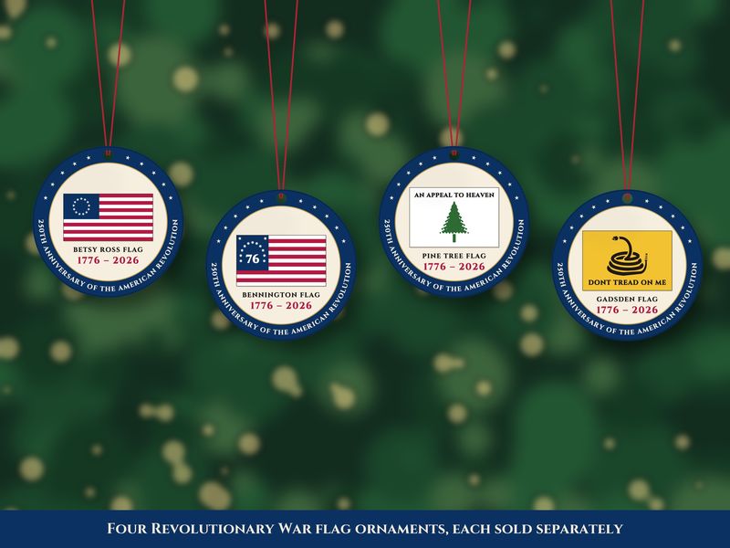 Bennington Flag Ornament: Spirit of 76 Two-Sided Metal Keepsake: Collection