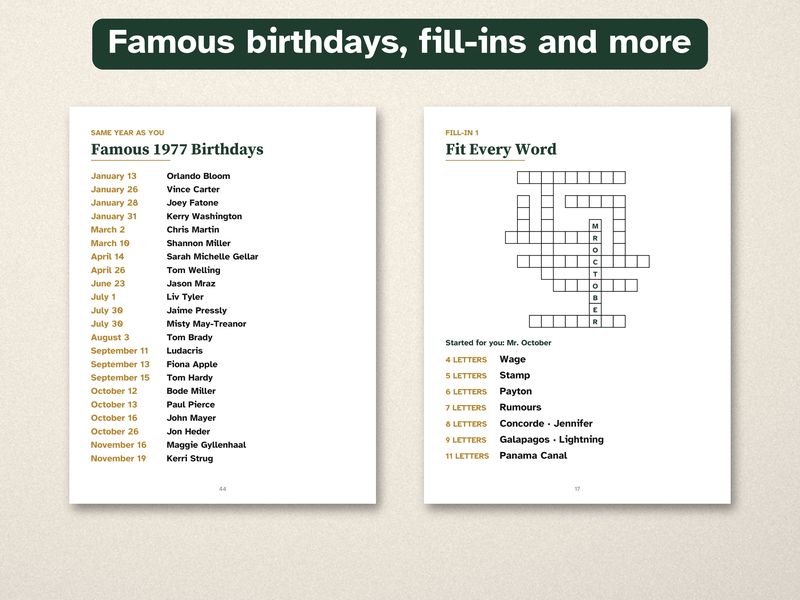 Born in 1977 Puzzle Book: 50th Birthday Gift, Large Print Trivia: More