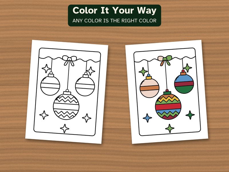 Christmas Coloring Pages for Seniors: Large Print Bold and Easy Printable: Color it your way