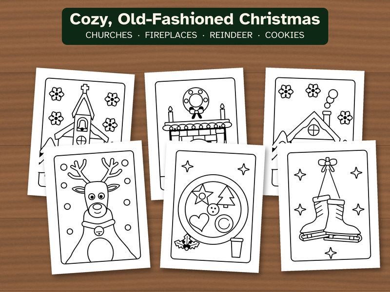 Christmas Coloring Pages for Seniors: Large Print Bold and Easy Printable: More pictures