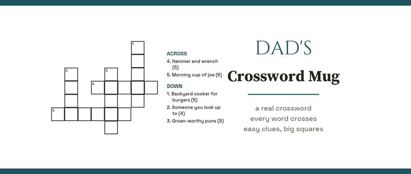 Dad's Crossword Mug with a Real Mini Crossword, Personalized: Design