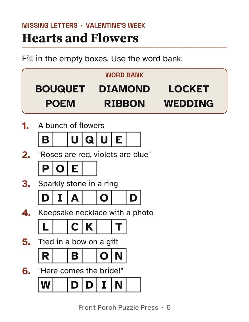 Easy February Activities for Memory Care: Extra Large Print Dementia Activity Packet: P06