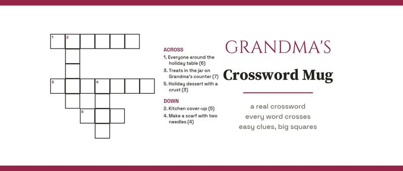 Grandma's Crossword Mug with a Real Mini Crossword, Personalized: Design