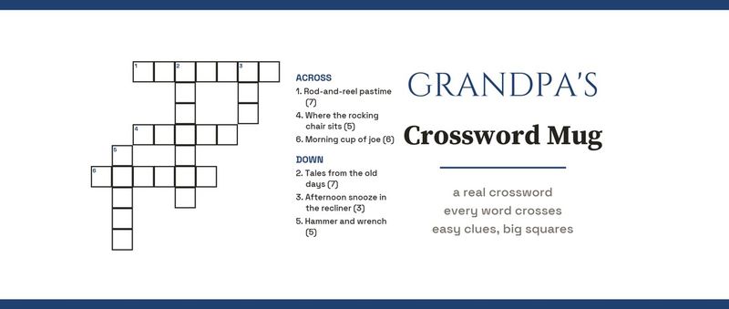 Grandpa's Crossword Mug with a Real Mini Crossword, Personalized: Design