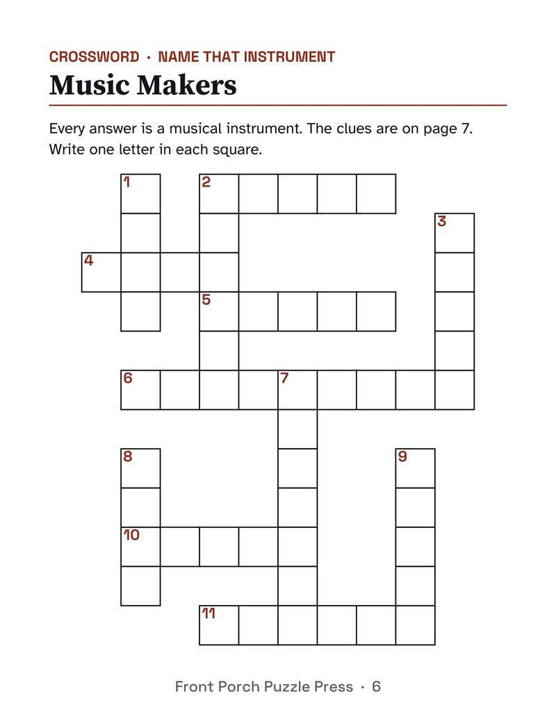Music Memories Activity Packet for Seniors: Large Print Printable for Assisted Living and Memory Care: P06