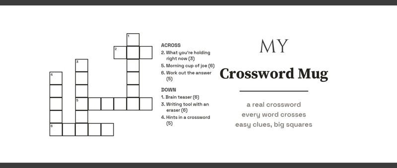 My Crossword Mug with a Real Mini Crossword, Personalized: Design