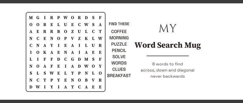 My Word Search Mug with a Real Puzzle, Personalized: Design