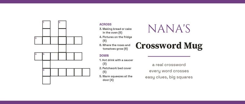 Nana's Crossword Mug with a Real Mini Crossword, Personalized: Design