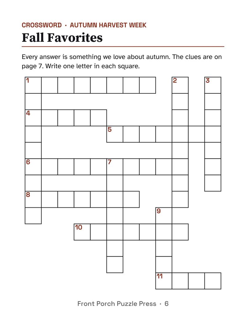 November Activities for Seniors: November 2026 Large Print Activity Packet (Printable): P06