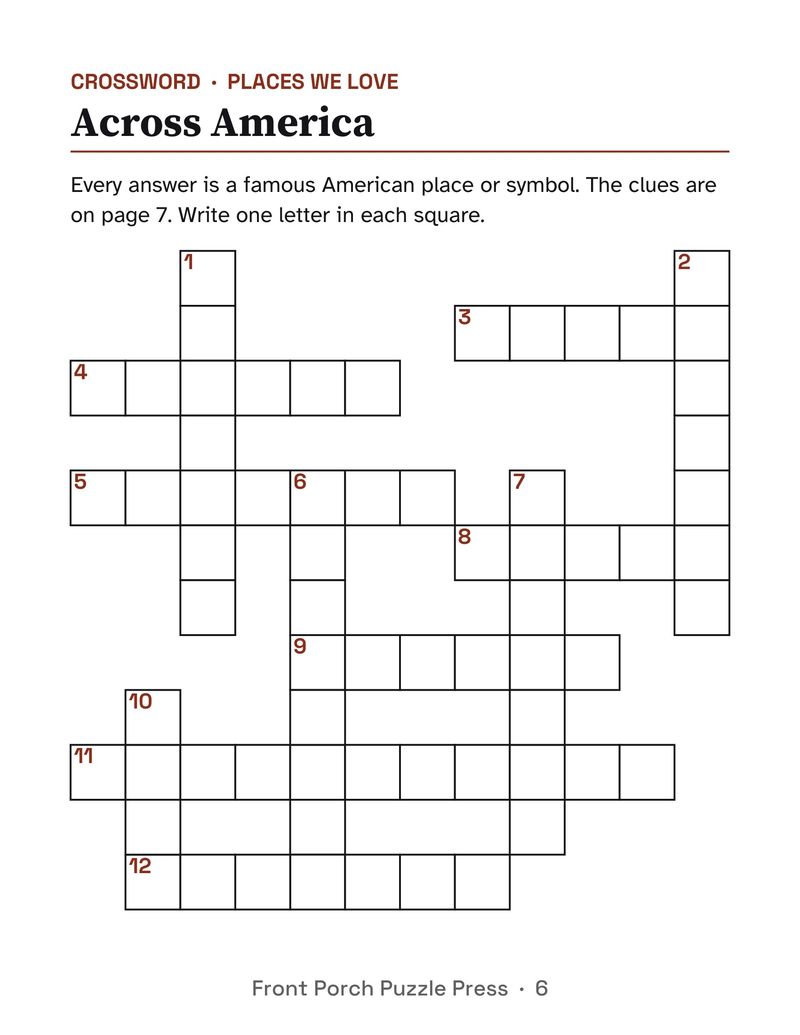 Patriotic Activity Packet for Seniors: Large Print Printable for Assisted Living and Memory Care: P06