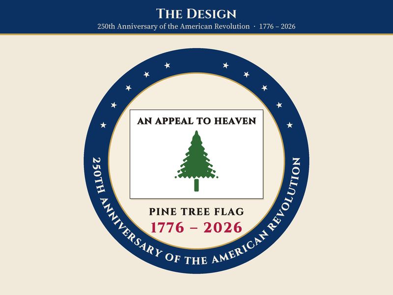 Pine Tree Flag Ornament: An Appeal to Heaven Ceramic Christmas Keepsake: Design