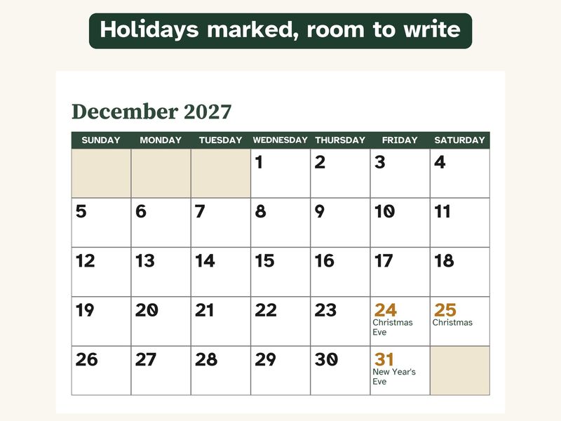 Printable 2027 Calendar, Large Print, with an Easy Sudoku Every Month: Closeup