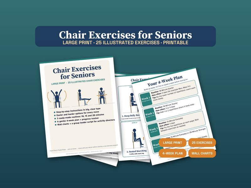 Chair Exercises for Seniors: Large Print Printable Seated Workout Charts