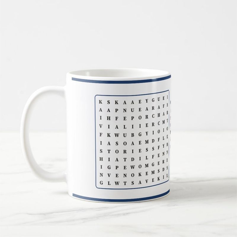 Grandpa's Word Search Mug with a Real Puzzle, Personalized