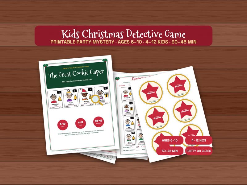 The Great Cookie Caper: Kids' Christmas Detective Party Game