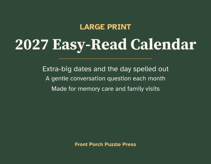 Large Print 2027 Easy-Read Wall Calendar for Memory Care