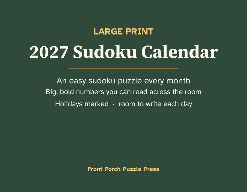 Large Print 2027 Sudoku Wall Calendar: An Easy Puzzle Every Month