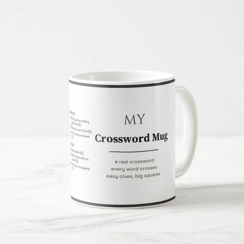 My Crossword Mug with a Real Mini Crossword, Personalized