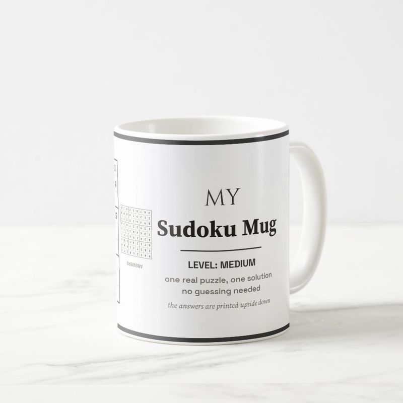 My Sudoku Mug, Medium Level, with a Real Puzzle