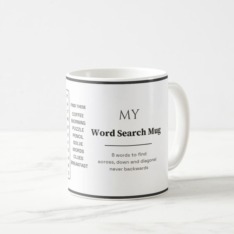 My Word Search Mug with a Real Puzzle, Personalized