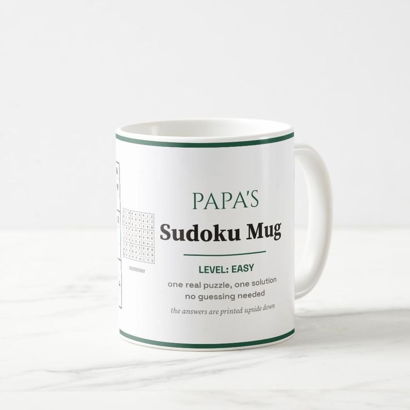 Papa's Sudoku Mug, Easy Level, with a Real Puzzle