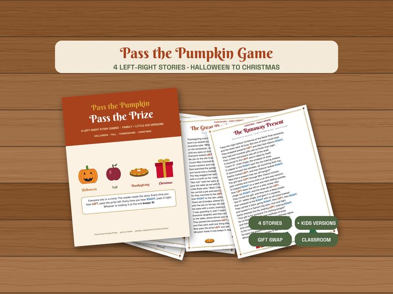 Pass the Pumpkin / Pass the Prize: 4 Left-Right Story Games
