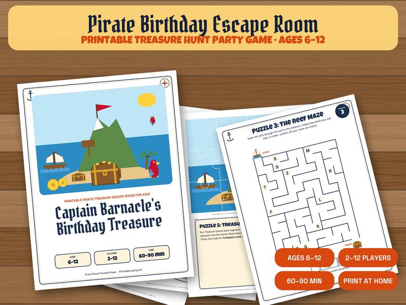 Captain Barnacle's Birthday Treasure: Pirate Escape Room for Kids